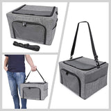 Beelike Dog Cat Car Seat, Collapsible Cat Puppy Car Carrier with Metal Frame, Travel Bag for Small Medium Pet up to 15 lbs