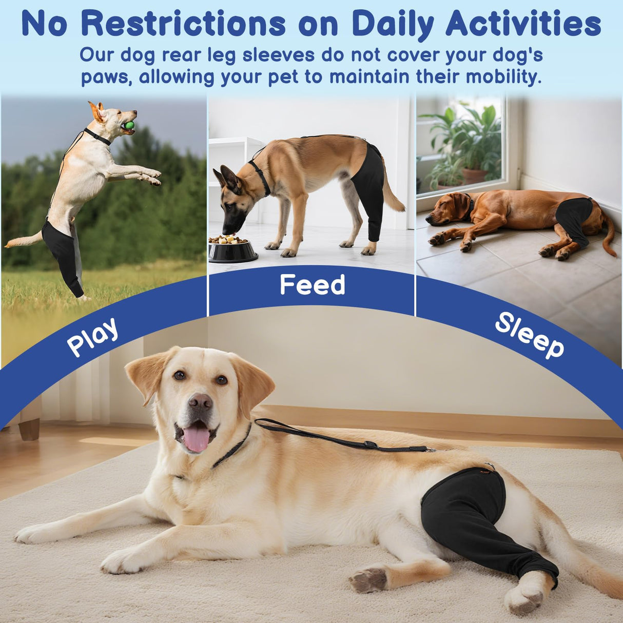 BARKLESS Single Dog Rear Leg Sleeve to Stop Licking, Breathable Male Female Dog Recovery Suit for Post Surgery, Comfortable Back Leg Sleeve for Wound Healing, Protective Cone Collar Alternative