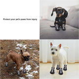 Dog Shoes for Small Dogs, Puppy Dog Boots & Paw Protector for Winter Snow Day, Summer Hot Pavement, Waterproof in Rain Weather, Ourdoor Hiking, Indoor Hardfloors with Anti Slip Sole 4PCS/Set