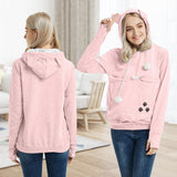 YYW Womens Pet Hoodies Pullover Sweatshirt Oversized Cat Hoodies Pet Holder Cat Dog Pouch Carriers (Pink,X-Large)