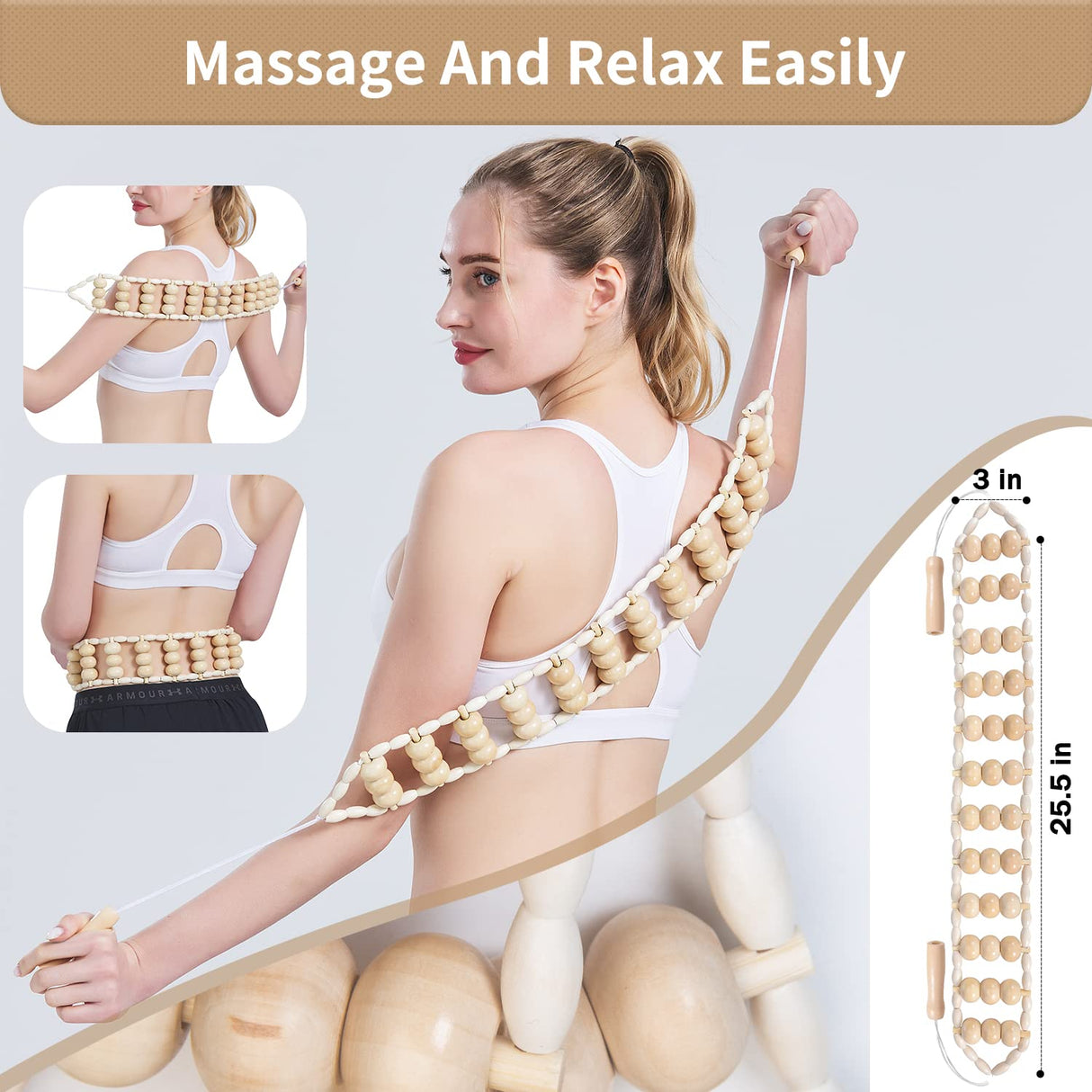 7 Pack Wood Therapy Massage Tools, Lymphatic Drainage Massager, Professional Maderoterapia Kit, Body Shaping, Anti-Cellulite, Back and Muscle Pain Relief, Wooden Body Sculpting Tools Set (7 Pack)