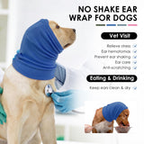 KOESON Dog Calming Hoodie, Adjustable No Shake Ear Wraps for Dogs with Hook & Loop, Soft Dog Ear Muffs Noise Protecion, Pet Head, Ear & Neck Covers for Thunder, Firework, Separation Anxiety, Hematoma