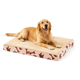 CAPT.SNOOZE Waterproof Orthopedic Dog Bed for Large Medium Sized Dogs 35x22 Inch - Egg Crate Foam Pet Crate Bed with Removable Washable Cover, Plush Top Anti-Slip Bed Mat, Beige