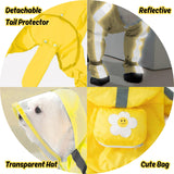 HDKUW Dog Raincoat and Rain Shoes Set, Full-Coverage Reflective Jacket with Backbag, Yellow XL