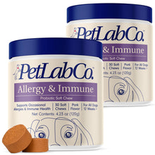 Load image into Gallery viewer, PetLab Co. Allergy &amp; Immune Probiotics for Dogs, Support Seasonal Allergies, Gut &amp; Digestive Health - Pork Flavor - 30 Soft Chews - Pack of 2 - Packaging May Vary
