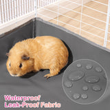Funfurry Waterproof Guinea Pig Cage Liner,Washable Tarp Bottom Base,Cage Liners for Small Animals,Hamster Chinchilla Hedgehog Ferret Rabbit. (Dark Grey-Paw, 24" X 36")