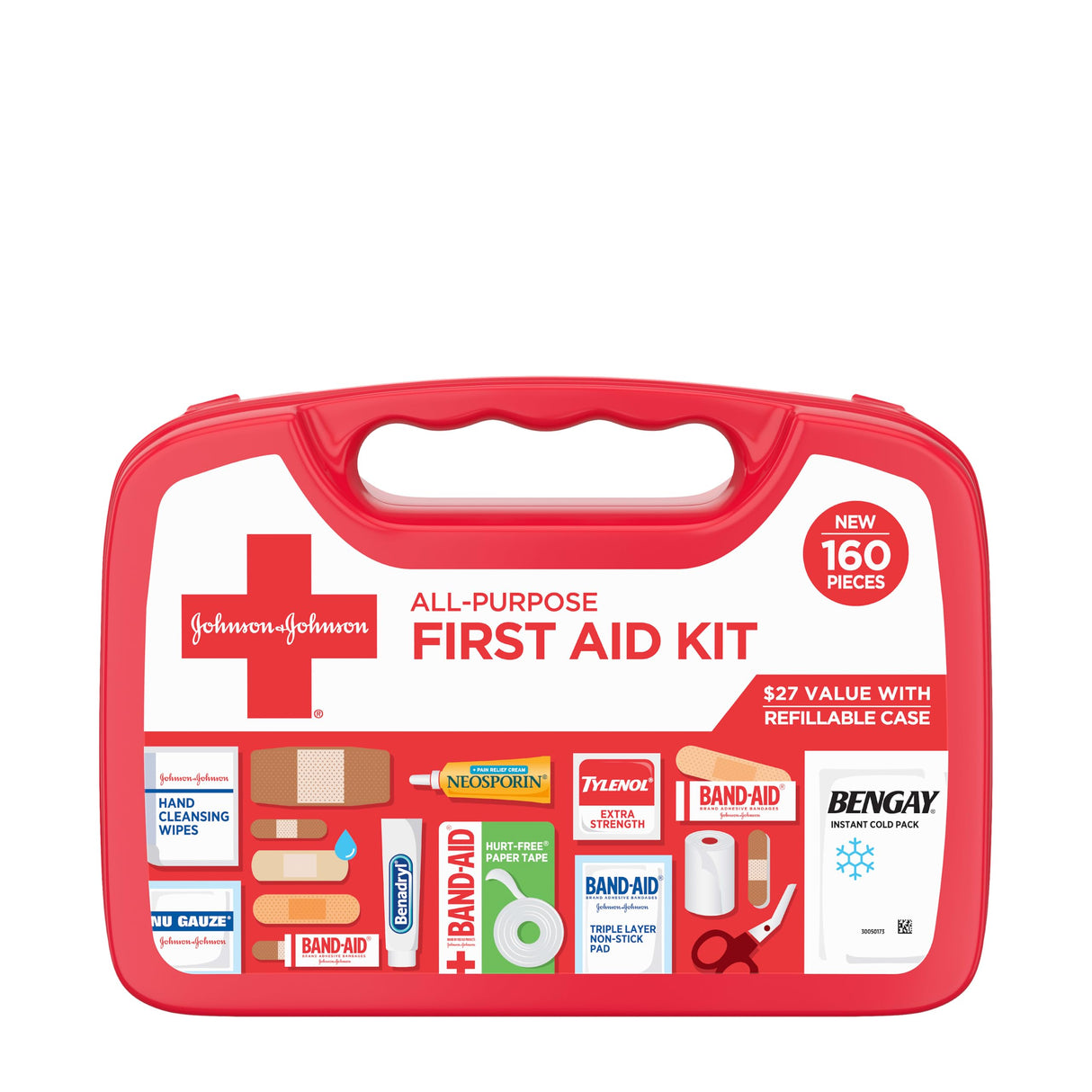 BAND-AID Brand All-Purpose Portable Compact First Aid Kit for Minor Cuts, Scrapes, Burns & Aches, Wound Care Essentials for Home, Car, Dorm, Travel, Cruise, Camping & Outdoor Emergency Kit, 160 Piece