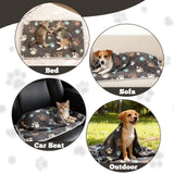 12 Pcs Small Dog Blanket Fleece Puppy Blankets Washable Pet Blankets for Cats Soft Flannel Paw Printed Throw for Guinea Pig Indoor Kittens Doggie (23 X 16 Inch,Dark Gray)