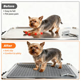 Dog Grooming Table Mat Pad Non Slip, Multipurpose Soft Pet Grooming Table Mats at Home, 28 x 19.7 Inch Silicone Durable Anti-Fatigue Groomer Mats Paw Protection Easy-Clean Cat Dog Bath Mat (Grey)