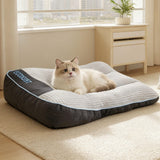 Extra Thick Soft Orthopedic Dog Bed - Comfortable Soft Fluffy Sofa Pet Bed for Small Dogs/Cats Up to 20 lbs, Reasonable Curves Dog Crate Pad with Non-Slip Bottom (Grey, 24" L x 18" W x 7" Th)
