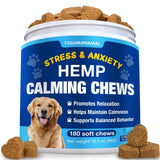 Hemp Calming Chews for Dogs - Advanced Dog Calming Chews - Anxiety Relief Treats for Dogs - Dog Supplements for Storms, Fireworks, Thunder, Barking - Hip and Joint Supplement Support 180 Treats
