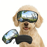 NAMSAN Dog Goggles for Large Dogs, Wide Eyecup & Soft Frame, Anti-UV Sunglasses for Dogs Medium to Large Breed, Driving Dog Eye Protection, Windproof Dustproof, Adjustable, Reflect Silver Lens