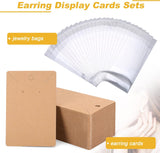 ovsor Works Great 500 Pcs Earring Display Cards - Well-made Earring Cards with Good Paper Quality, Plus Clear 500 Pcs Packaging Bags That Don't Tear Easily, for Earrings Necklace Jewelry Packaging