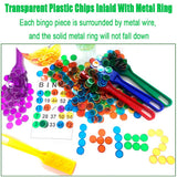 Magnetic Wands and Bingo Chips Set Magnet Wand wtih 100pcs Metal Ringed Discs for Elderly School Science STEM Kit Math Learning Chess Accessories(Pink)