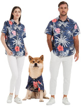 Kercynar Dog Shirt, Hawaii Dog Shirt Dog Style Floral Cool Clothes Hawaiian Shirts for Small Dogs Owner and Pet Shirts are Sold Separately