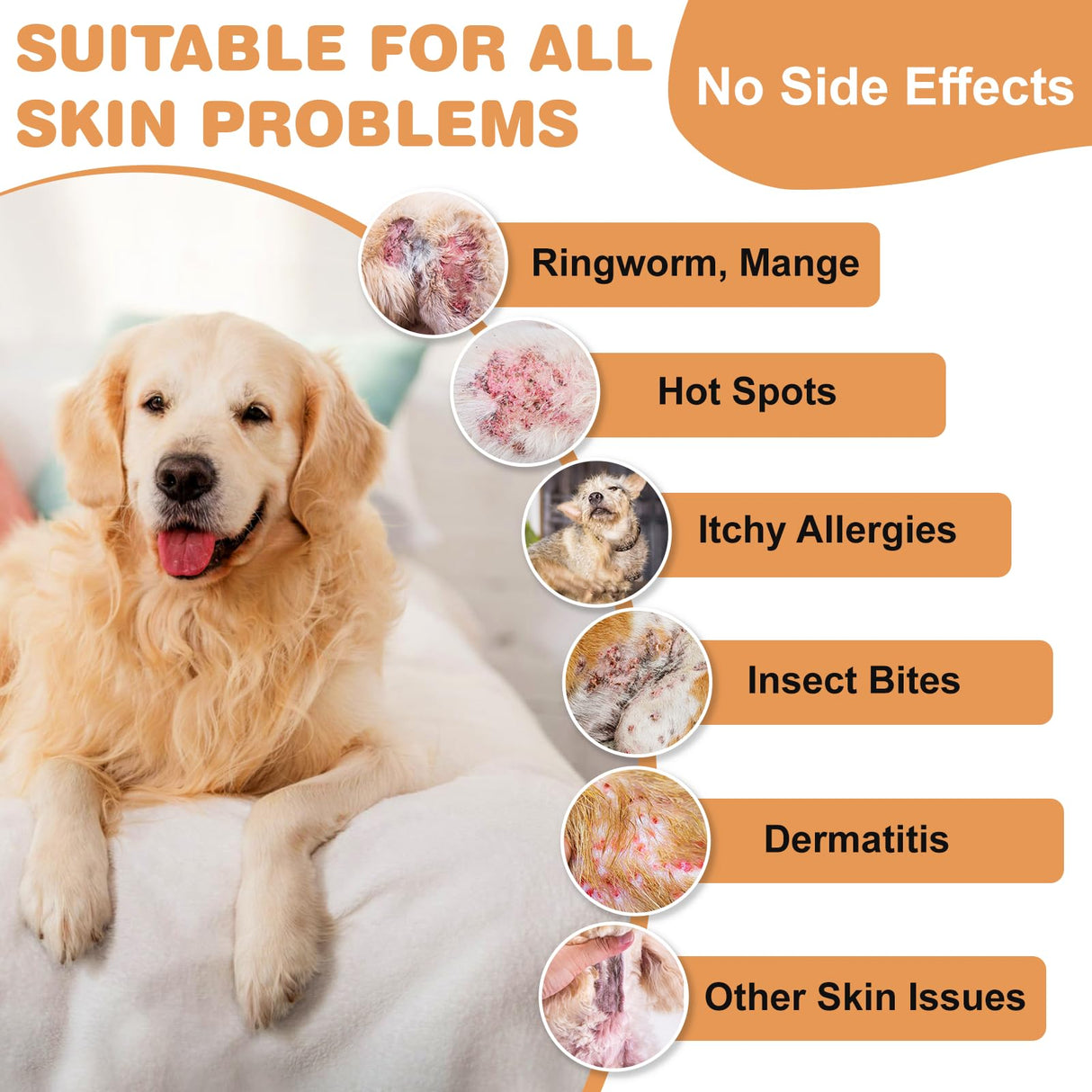 Netrca Lime Sulfur Cream, Mange Treatment Dogs, Ringworm Treatment for Cats & Dogs, Soothes Itchy, Dry, Inflamed Skin, Promotes Hair Regrowth, Low Odor, No Rinse Needed, 2oz