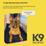 K9 Ballistics Tough Ripstop Dog Crate Pad - Durable, Machine Washable Kennel & Travel Mat for Puppies and Small Dogs, 29 x 18 fits 30” Wire Crate, Sandstone