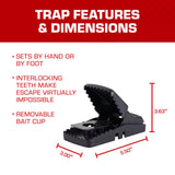 Tomcat Rat Snap Trap, for Home and Farm Use, Kills Rats, Removable Bait Cup, Easy-Set Features, 4-Pack