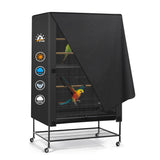 Zettum Bird Cage Cover - 600D Bird Cage Covers for Night Heavy Duty & Waterproof, Fade-Resistant Pet Bird Cage Cover Accessory for Parakeet, Parrot, Cockatiel and More Finches - 33 x 23 x 40 Inch
