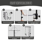 Dog Grooming Table Arm with Metal Clamp,35" Adjustable Portable Arm for Table with 1 Loop Noose & Two No Sit Haunch Holder,Grooming Restraint for Small Medium Pets