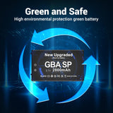 GBA Battery, Upgraded 2800mAh Ultra High Capacity Rechargeable Lithium-ion Battery for Nintendo GBA SP Gameboy Advance SP AGS-001 with Screwdriver