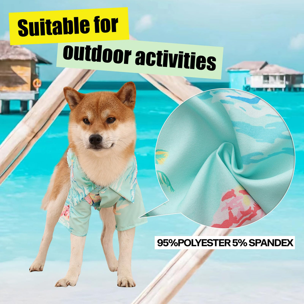 YENBOLOI Dog Hawaii Shirts Stylish Hawaiian Themed Pet and Owner Matching Apparel Owner and Pet Shirts are Sold Separately