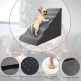MALOROY Dog Stairs for High Beds 30-36 inches Tall, 6-Step Dog Steps for Bed 32-36 inches for Small Large Dogs, Doggie Ramp for Bed, 30D Foam Pet Stairs for Old Dogs/Cats, Free-Installation, Grey