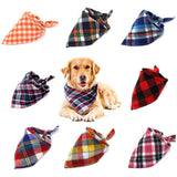VIPITH 8 Pack Large Dog Bandanas, Reversible Plaid Dog Bandanas Boy Girl Painting Bibs Scarf Kerchief, Washable and Adjustable Spring Summer Fall Bandana for Dogs Cats Pets (XX-Large(80cm))
