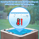 MADHOLLY Spa Hot Tub Cover for Heat Retention - 7×7FT Square 16-Mil Heavy-Duty Bubble Solar Blanket for Preventing Water Evaporation, Easy to Cut and Clean (210 × 210 CM)
