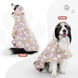 ExploreU Dog Raincoat, Waterproof Windproof Dog Rain Jacket with Hood, Rain Coat with Leash Hole, Adjustable Raincoat Poncho for Small Medium Large Dogs Outdoor (Pink, M)