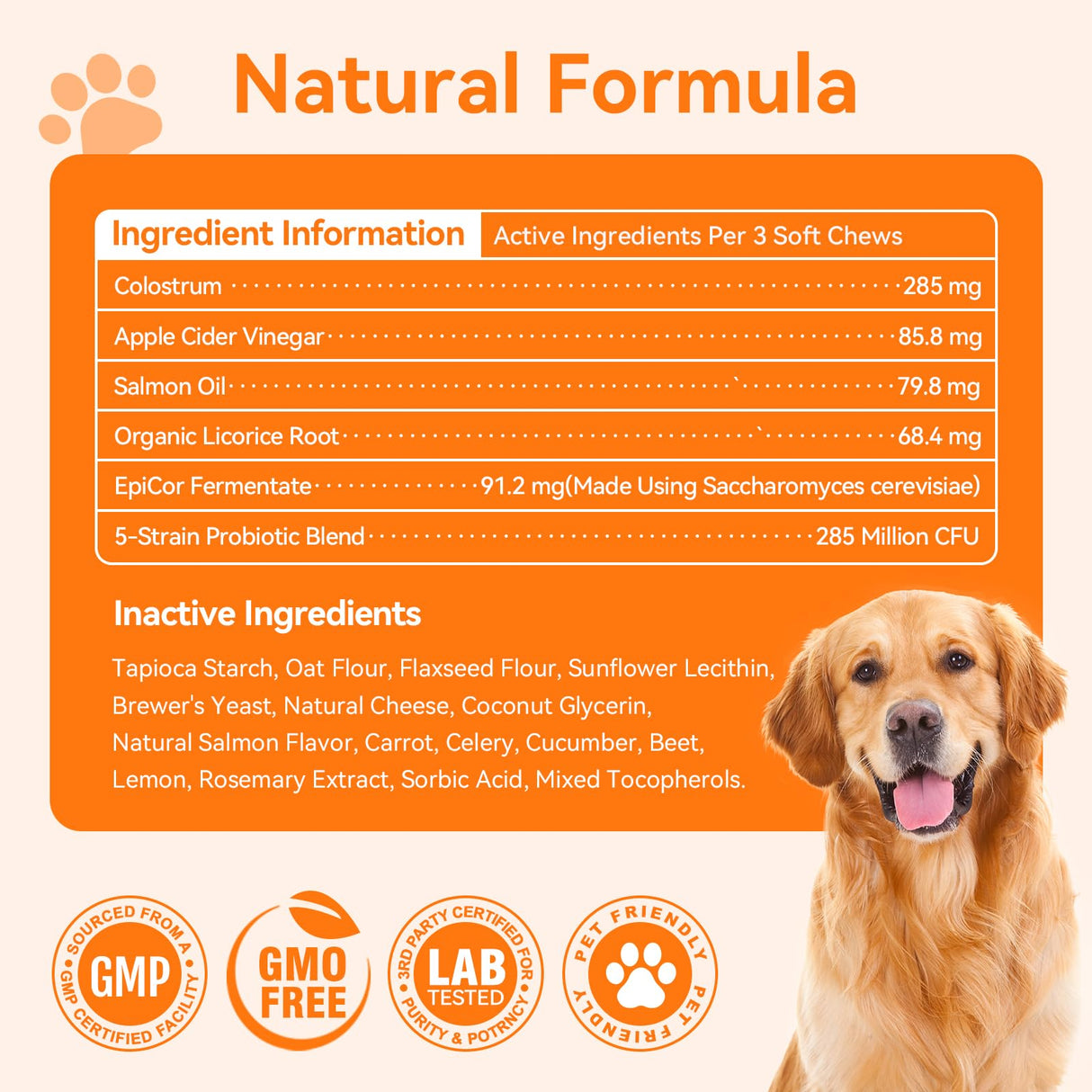 Dog Allergy and Immune Chews 200PCs Skin and Coat Itchy Relief Anti Itch Immune Bites for Dogs, Helps Repair Skin Ears Paw Licking, 5 Probiotics Blend Gut Health for Sensitive Seasonal Allergies