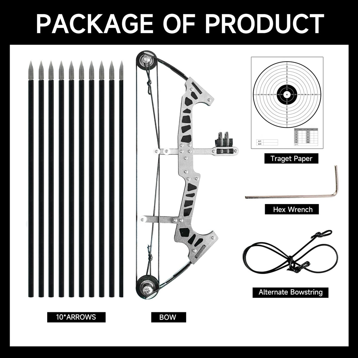 Archery Bow Set Compound Bow Stainless Steel Training Bow Outdoor Sports Hunting Cool Stuff Professional Competition