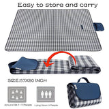 LRUUIDDE Extra Large Picnic Blanket Beach Blankets, Outdoor Foldable Waterproof Sand Mat for Beach Camping Hiking Travel Family Concerts Grass Park Music Festival Lawn Mats (Dark Blue, 80x60inch)