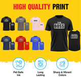 Dog and Owner Matching Clothes - Adorable The Boss The Real Boss Dog Matching Outfits with Owners - Soft Pet Clothes Royal Blue