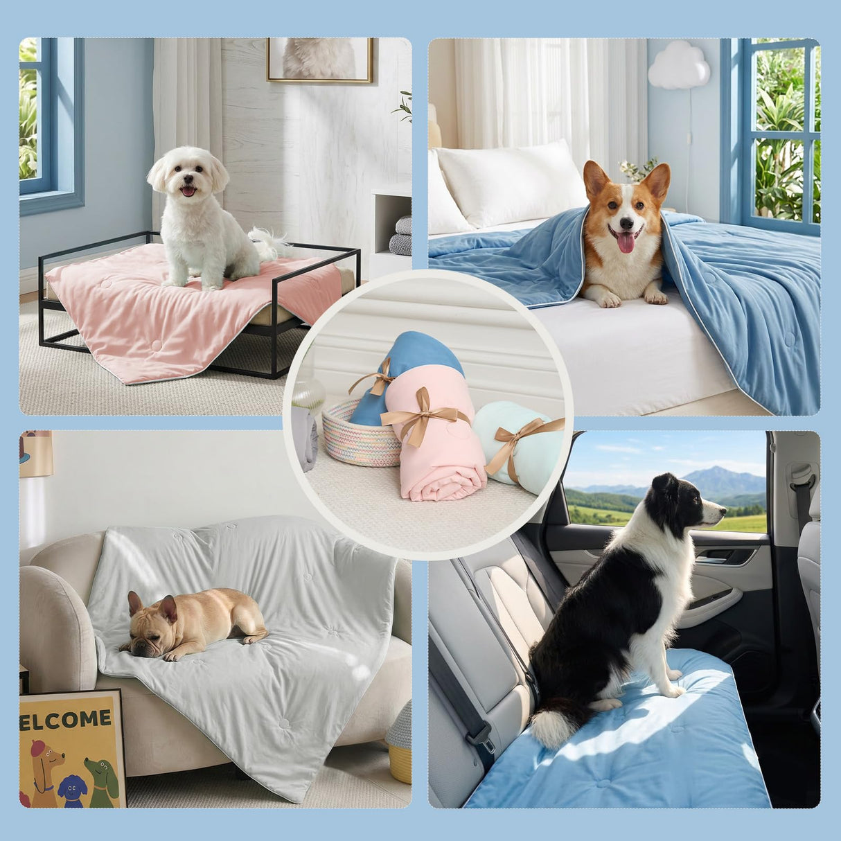Soulbond Cooling Blanket for Medium Dogs - Q-MAX>0.45, Washable Pet Throw Blanket for Cats & Puppies, Breathable Pets Self-Cooling Blanket Furniture Protector for Couch, Sofa (29x40 Inch, Dark Gray)