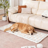 AMZWISE Pet Couch Cover for Sofa Protector, Washable Couch Cover for Dogs, Plaid Reversible Soft Non Slip for Large Dogs(27.6X82.67, Beige)