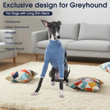 IECOii Warm Italian Greyhound Sweater, Whippet Clothes with Detachable Hood Turtleneck Sighthound Sweaters for Medium Dogs, Cozy & Stretchy Pullover Knitwear for Fall and Winter, Large- Blue
