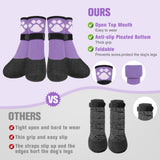 BEAUTYZOO Anti Slip Dog Socks Boots, Dog Shoes for Hot/Cold Pavement Snow Rain Days,Waterproof Grip Dog Booties Paw Protector for Hardwood Floor, Prevent Licking for Small Medium Large Senior Old Dogs