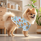Cute Fast Food Dog T Shirt Dogs Cats Cotton Shirts Short Sleeve Clothes Soft Stretchy Pet Costume Doggy Outfit Pullover Jumper Puppy Sweatshirt Large