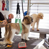 Dog Grooming Belly Band - Dogs Grooming Belly Straps with Adjustable Connector 2" Wide Nylon Unique Pattern Pet Bath Loops Restraint Noose(Color-1 (Long))