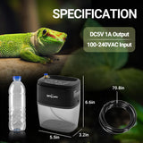 REPTI ZOO 800ml Portable Mister Fogger for Reptile Tank Enclosure - Terrarium Misting System With 2 Nozzles for Amphibians and Rainforest Plants