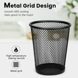 QYH Mesh Pencil Holder Metal Pen Cup Black for Desk, 6 Pack Office Desk Organizer for Business, School & Home