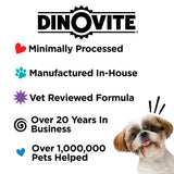 Dinovite 3 in 1 Probiotic for Medium Dogs, Skin & Coat, Digestive Health & Joint Relief, Dog Food Toppers, Immune Support, Allergy Relief & Itch Relief Skin Care, 30 Servings (18-45lb)