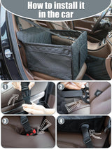 Dog Car Seat for Small and Medium Dogs,Waterproof Fabric with Breathable Mesh&Adjustable Dog Seat Belt for Car,Dog Bed for Back Seat Up to 30 LB-Small Black
