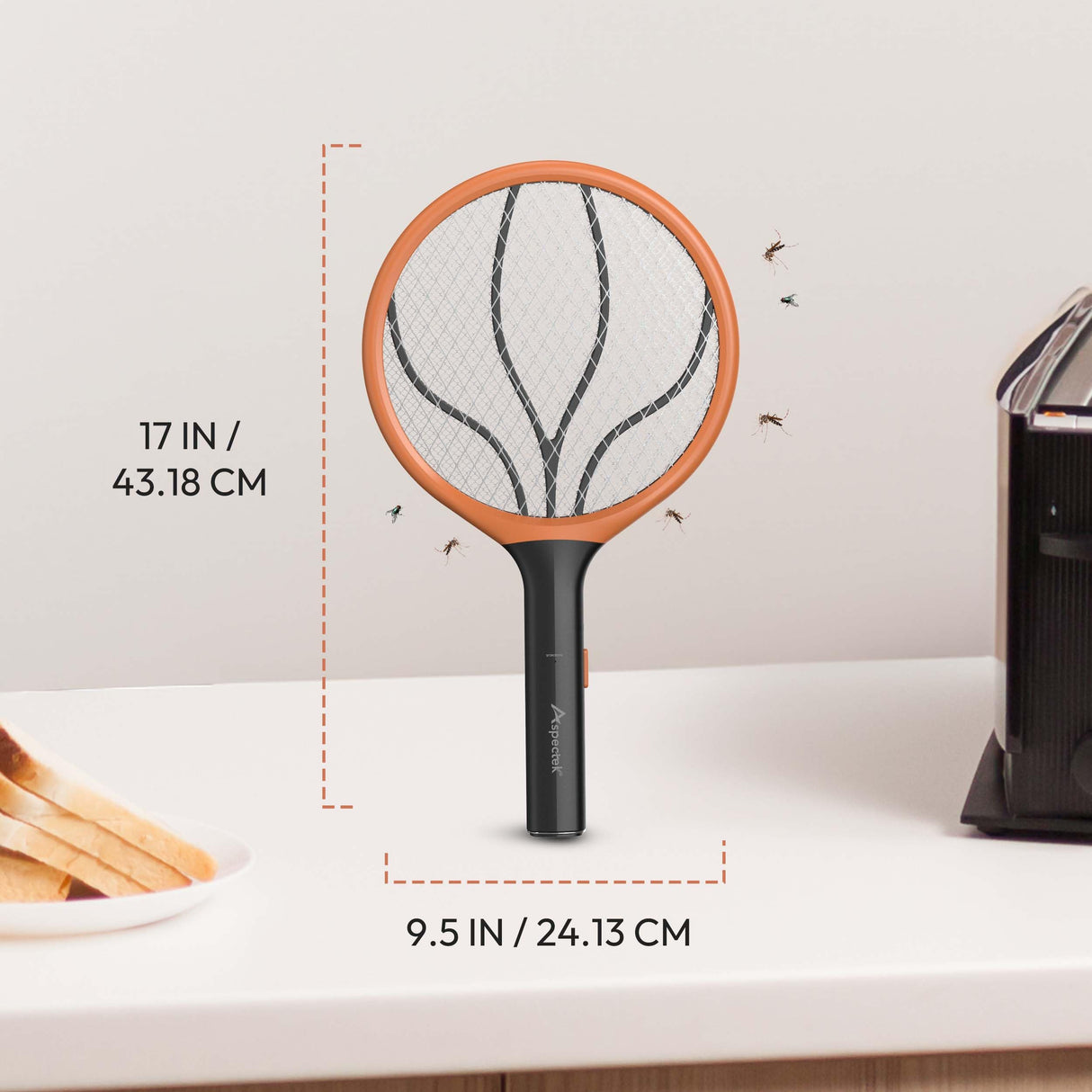 ASPECTEK 2 Pack Electric Fly Swatter,3000V Indoor Outdoor Zapping Racket,Handheld Mosquito Killer,Bug Zapper Battery Powered (2xAA Not Included£©