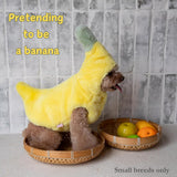 Dog Banana Winter Coat, Cute Extra-Warm/Soft Jackets for Small Dogs Under 35 lbs, Halloween Christmas Dress Up Outfit Clothes (Large)
