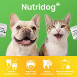 Dog Teeth Cleaning Powder,Dog Dental Powder,Breath Freshener with Probiotics & Brown Algae-Targets Tartar & Plaque Remover & Bad Breath,90g Pet Dental Care Supplement for Dogs & Cats