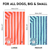 Dock & Bay Pet Towel - Super Absorbent & Quick Drying Dog Towels with Bag - 100% Recycled - Puppy Party, Medium (90x50cm, 35x19)