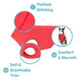 Gooby Microfiber Stretch Fleece Vest Dog Sweater - Blue, Medium - Warm Pullover Microfiber Fleece Dog Jacket for Small to Large Dogs