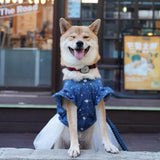 Polka Dot Big Large Dog Princess Dress Tutu Skirt Golden Retriever Pitbull Summer Dog Clothes Hoodie Costume (XL, Blue)